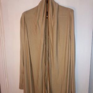 Ralph Lauren Tan Shawl Open Cardigan